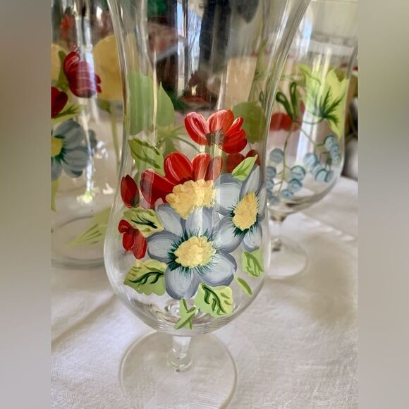 Oneida hand painted glassware - Picture 4 of 11